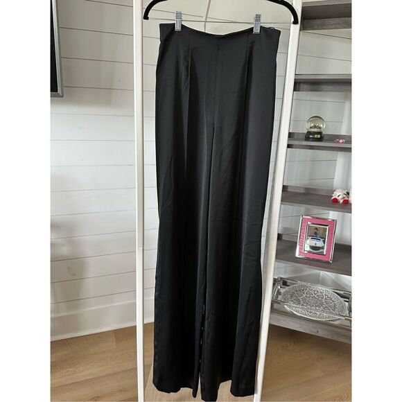 Jay Gregory Pants - Jay Gregory high waist wide leg trousers with slits size 4